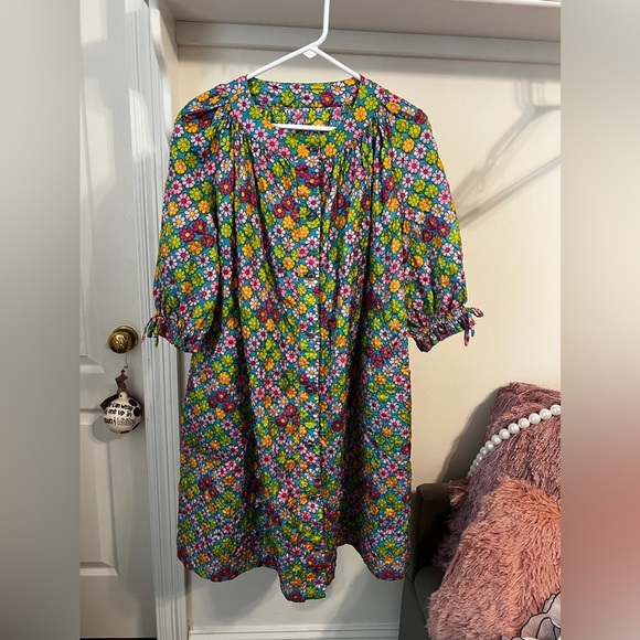 VENDOR ITEM : FINAL PRICE Vintage Handmade Floral House Dress - Picture 1 of 7